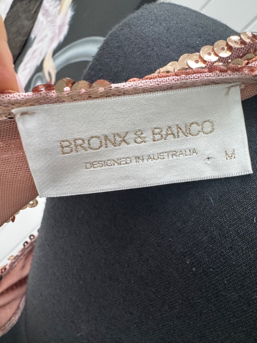 BRONX AND BANCO GOLD SEQUIN LONG DRESS GOWN MEDIUM - Picture 9 of 9